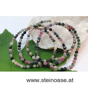Armband Turmalin bunt, facettiert 4mm